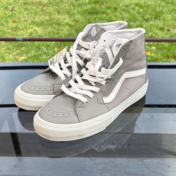 Vans Gray and White High-Top Sneakers - Picture 1 of 8